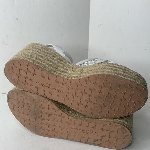 Gianvito Rossi Solana Buckle Napa wedge white leather platform wedge sandals - Picture 15 of 15